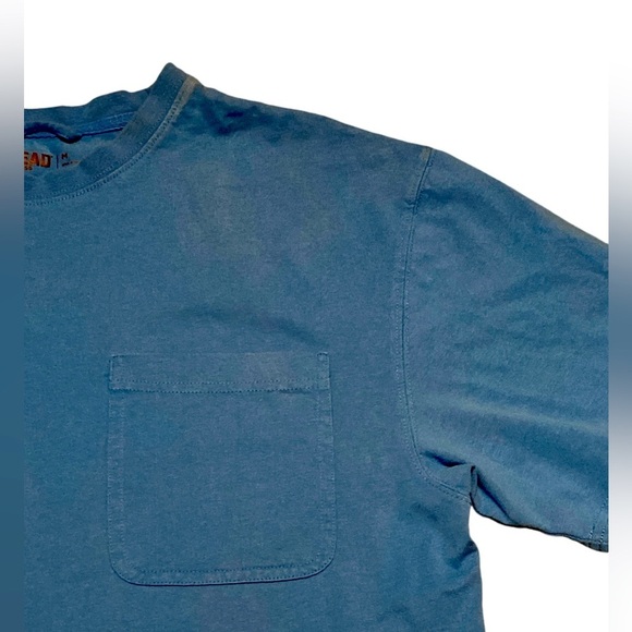 Redhead Shirt Adult M Blue Short Sleeve Casual Crew Neck Pocket Mens - Picture 2 of 6